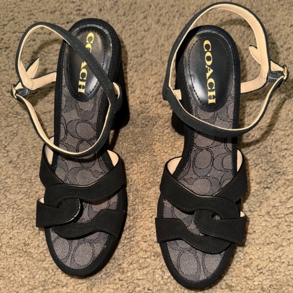 Coach Talina Suede Black Platform Sandals - Picture 11 of 16